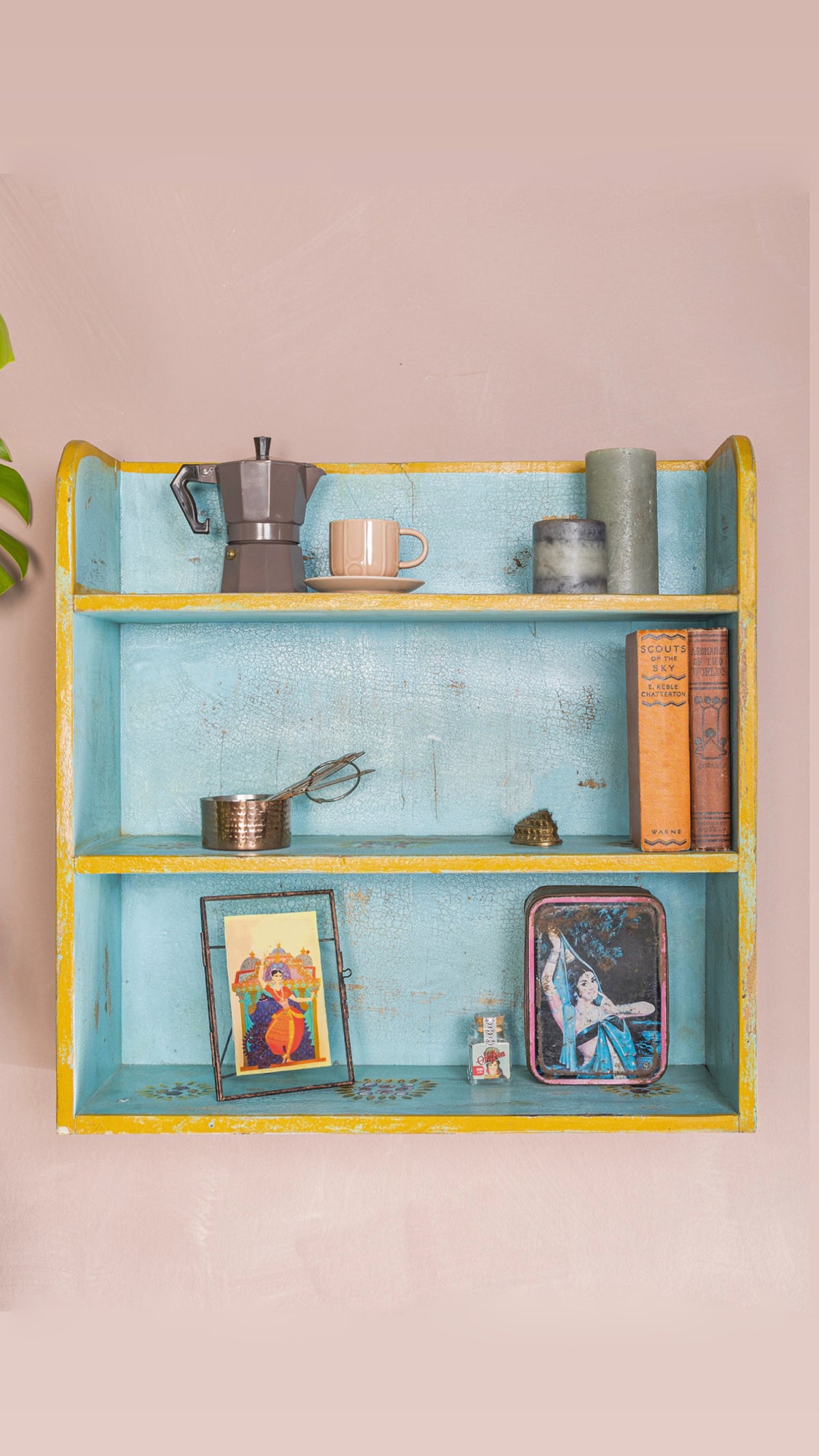 The Aabshar Wall Shelf | Hand-Painted Turquoise Display Shelving
